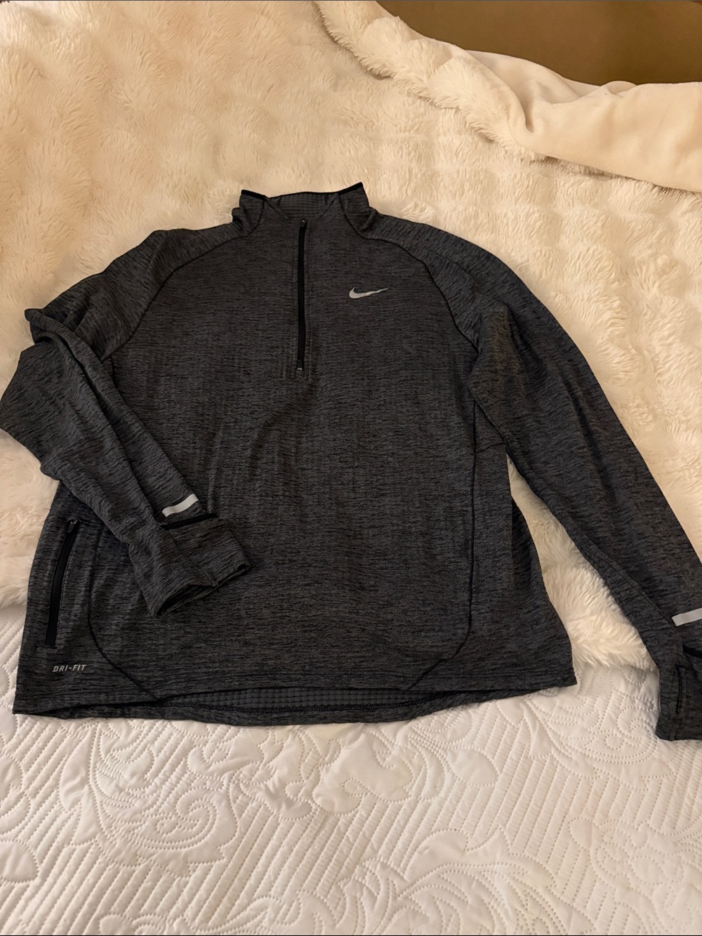 Nike Dri-FIT Men’s Large 1/2 Zip Performance Pullover Gray 883986-010